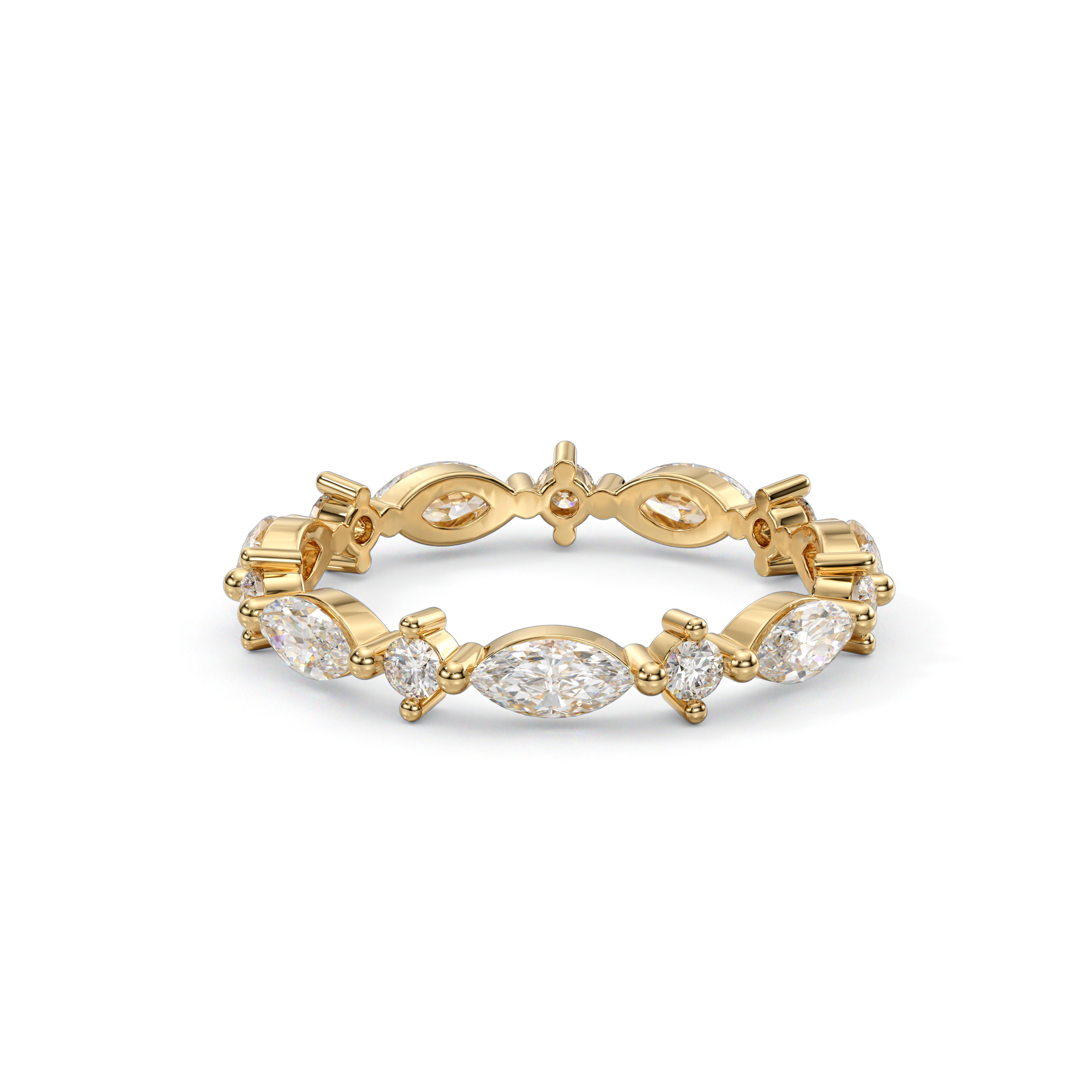 Round & Marquise Diamonds Ring