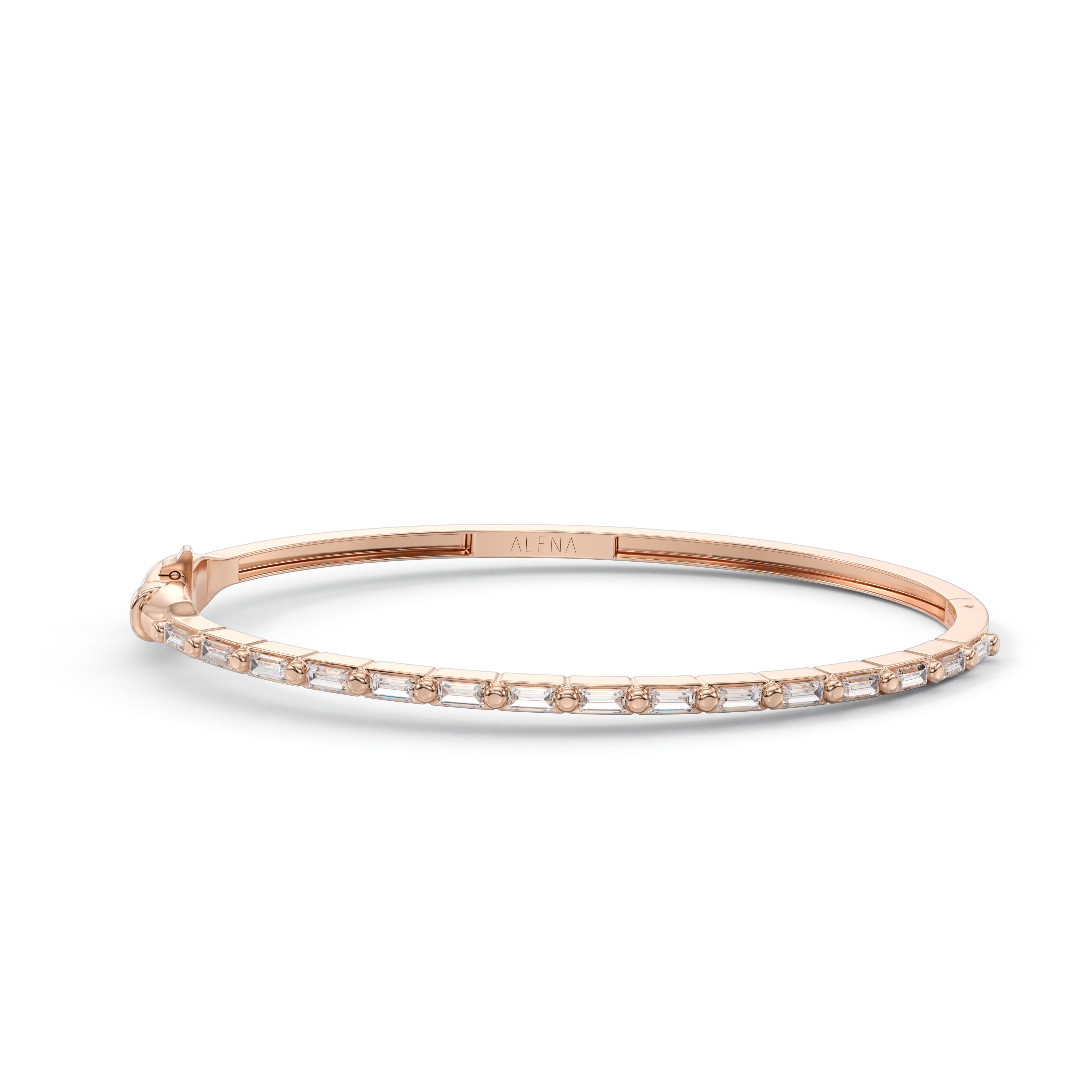 Baguette cut Diamonds Bangel Bracelet