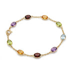 Bezel-Set Rainbow Gemstone Station Bracelet