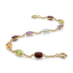 Bezel-Set Rainbow Gemstone Station Bracelet