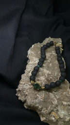 Emerald Bedds & Gold Bracelet