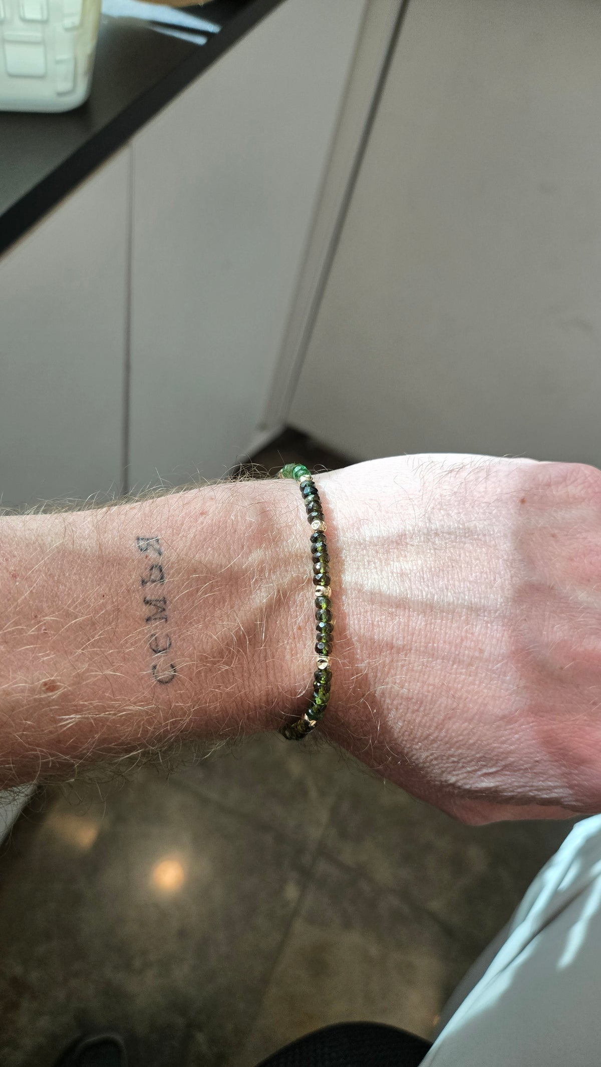 צמיד חרוזי טורמלין כרום