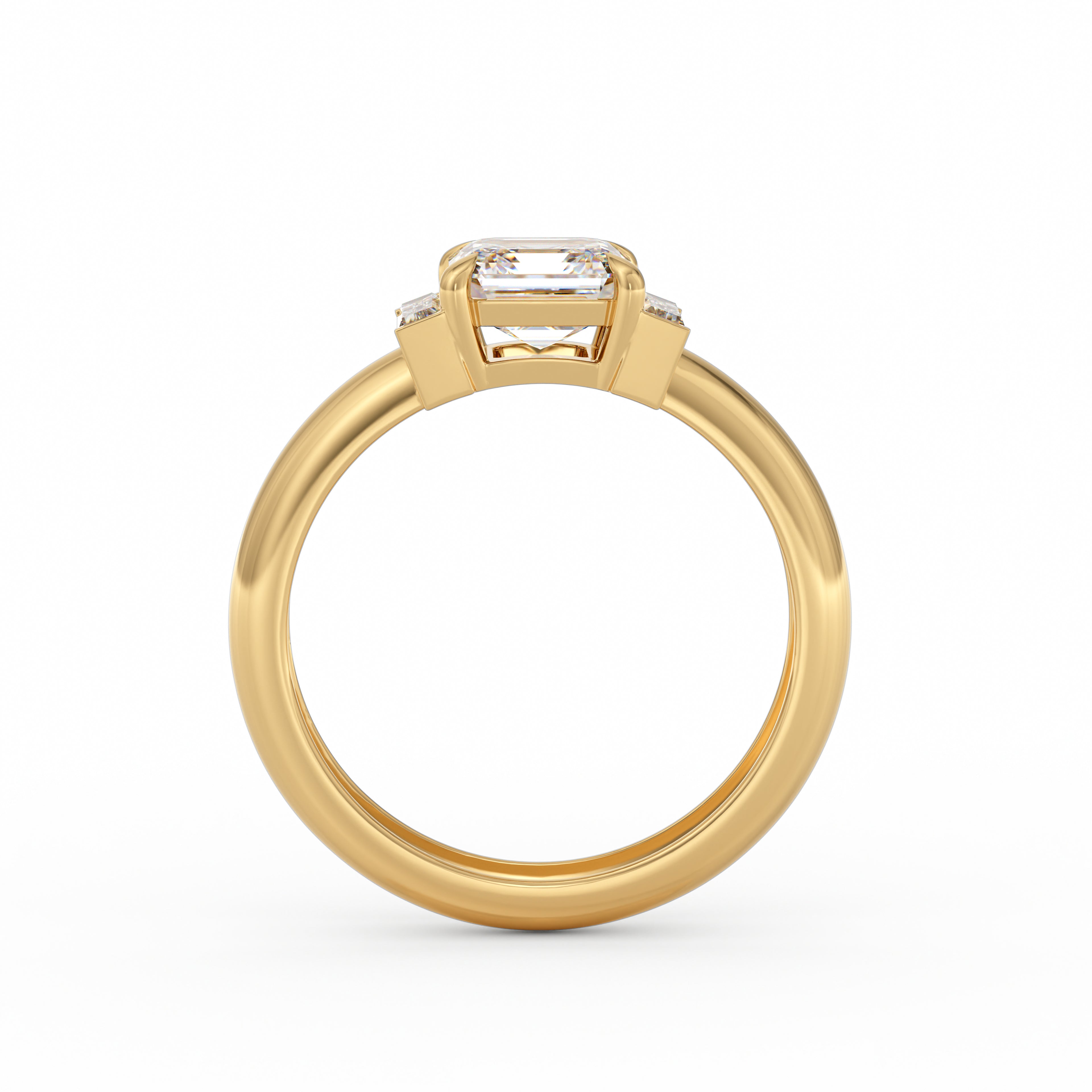 Asher cut & Baguette cut Diamonds Ring