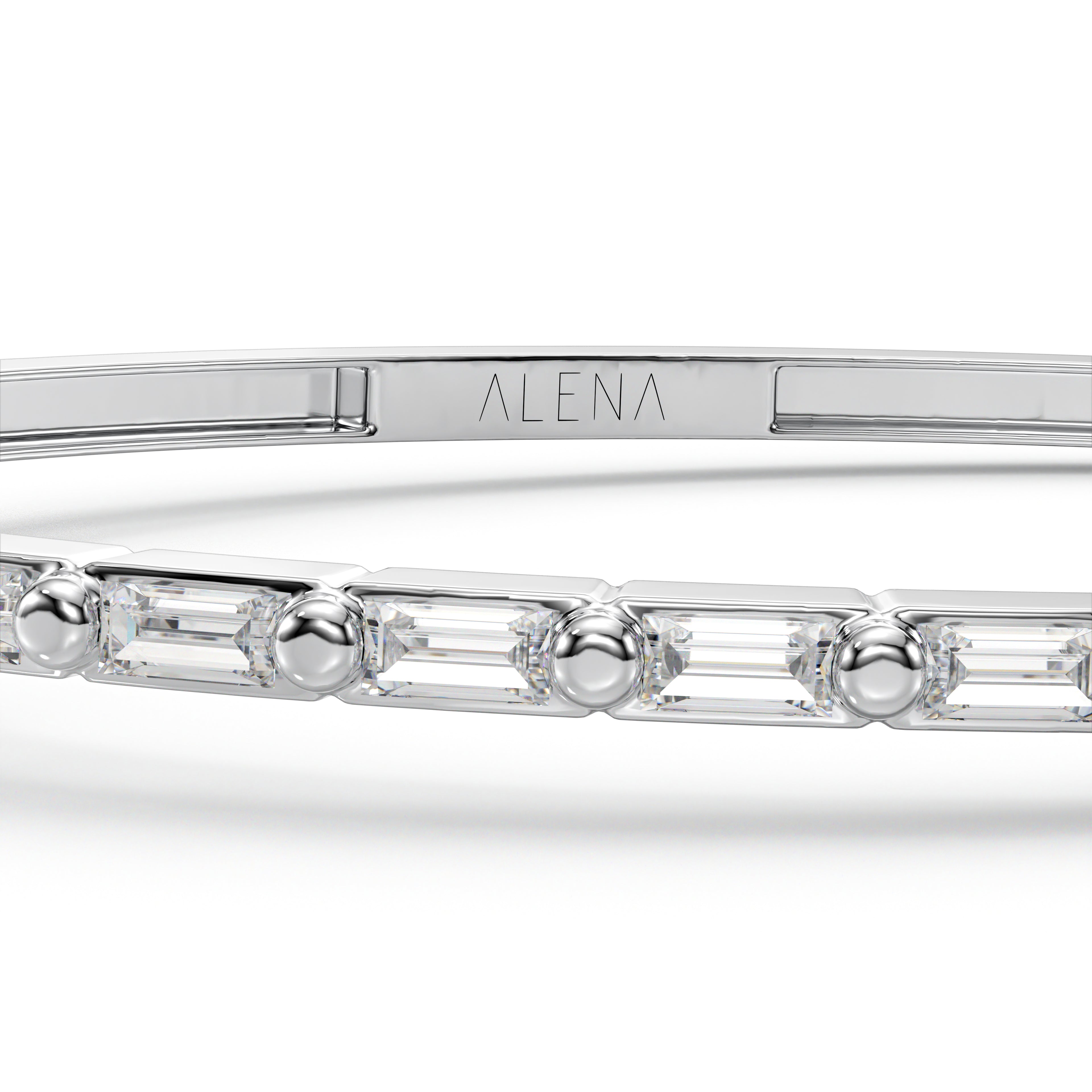 Baguette cut Diamonds Bangel Bracelet