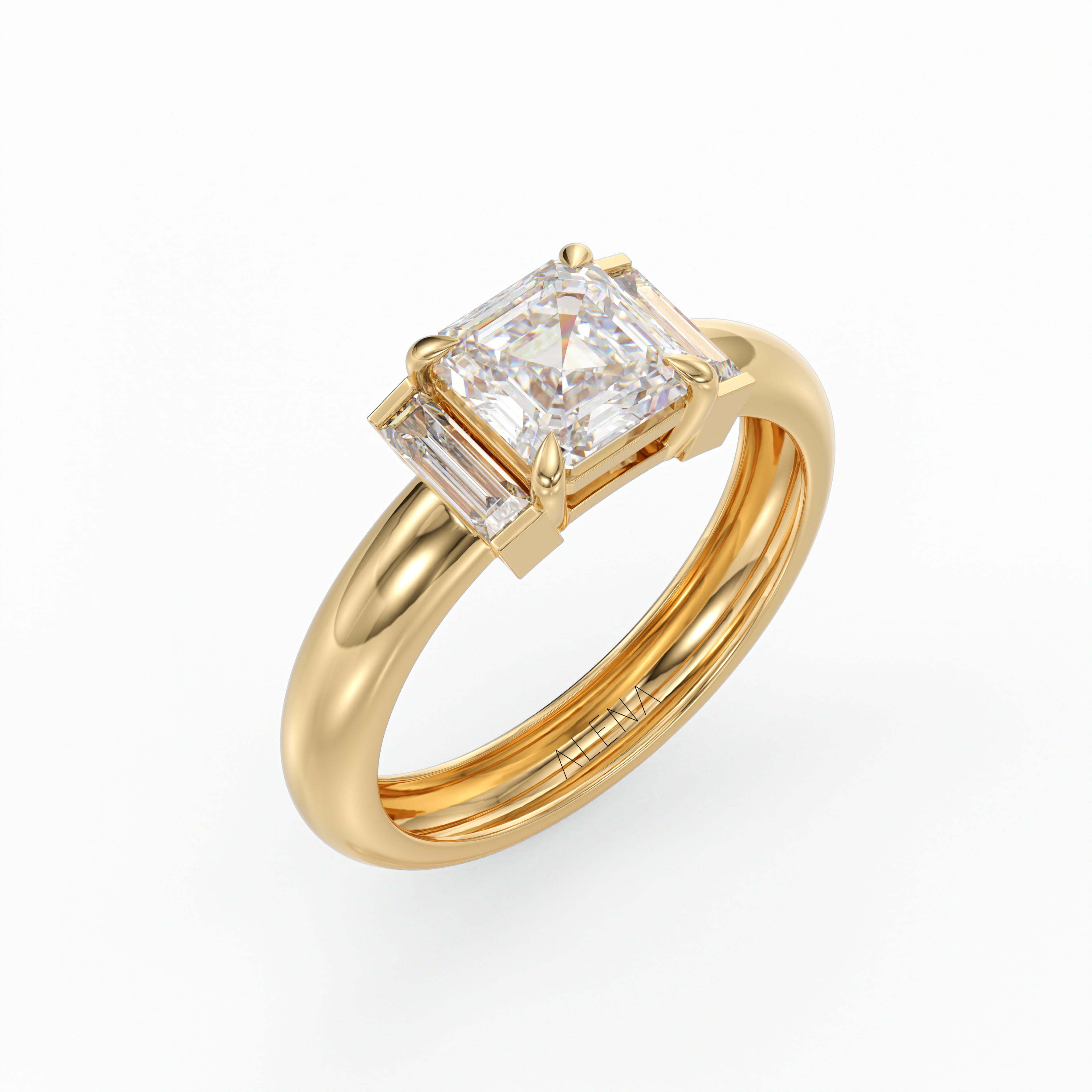 Asher cut & Baguette cut Diamonds Ring
