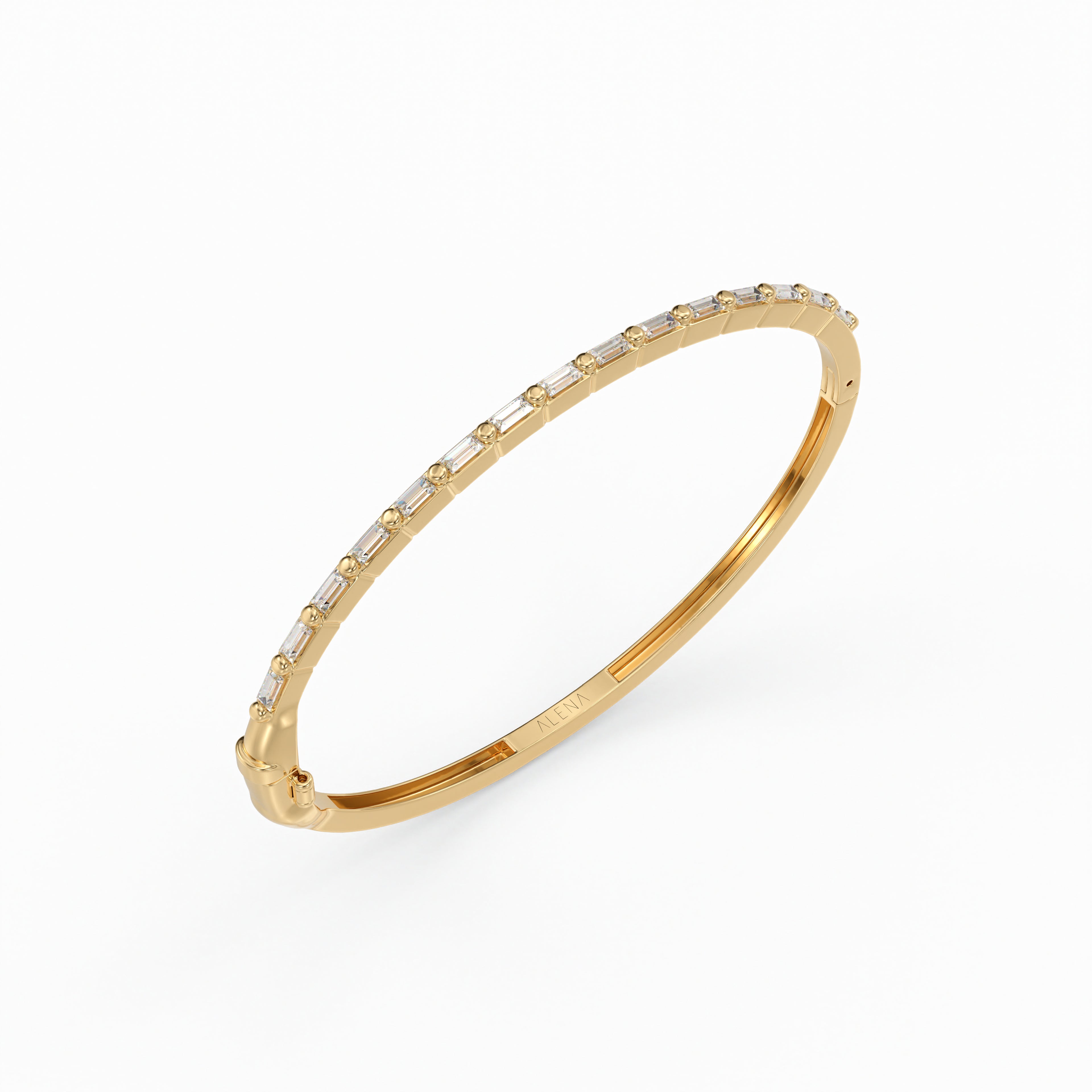 Baguette cut Diamonds Bangel Bracelet