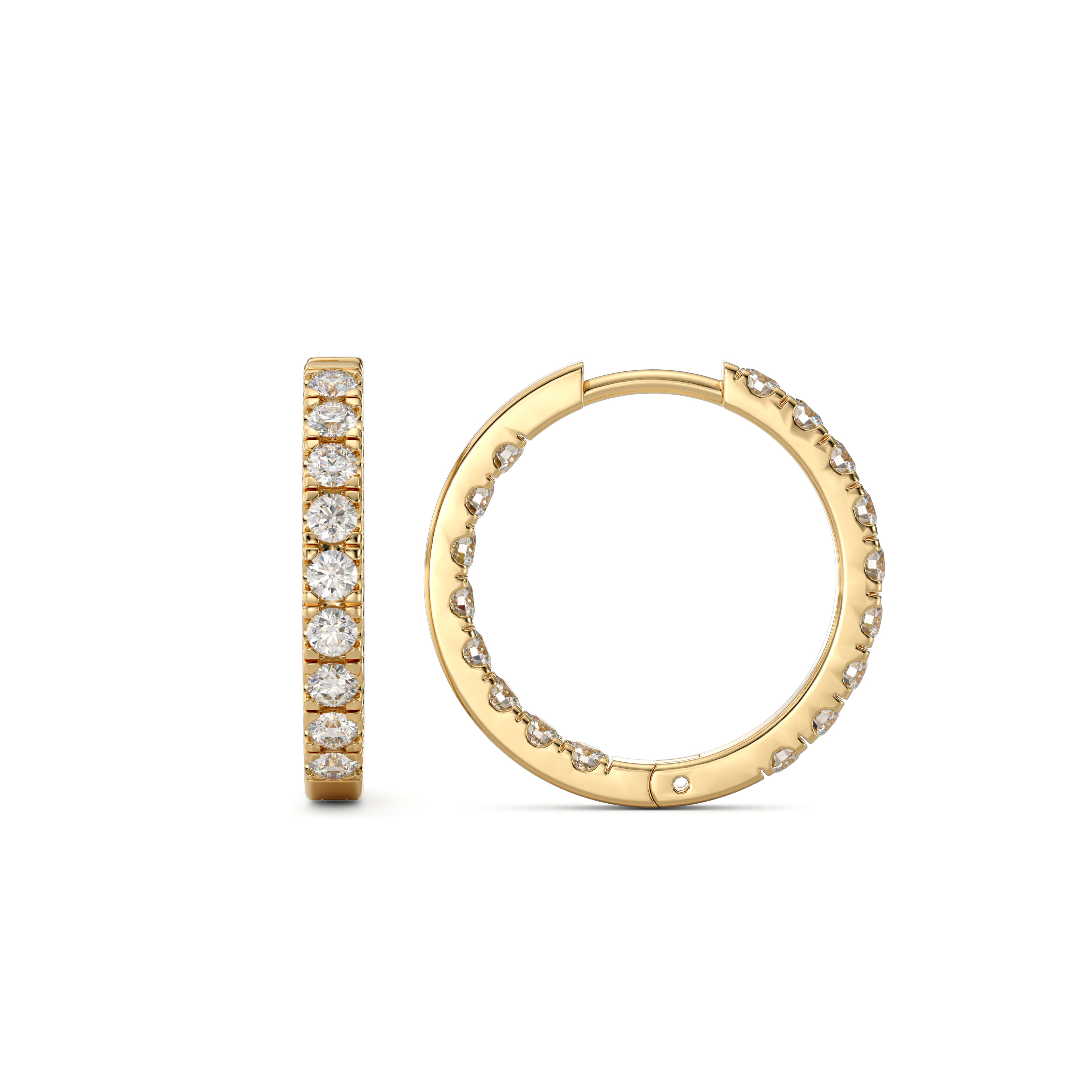 Classic Diamond Hoops Earrings
