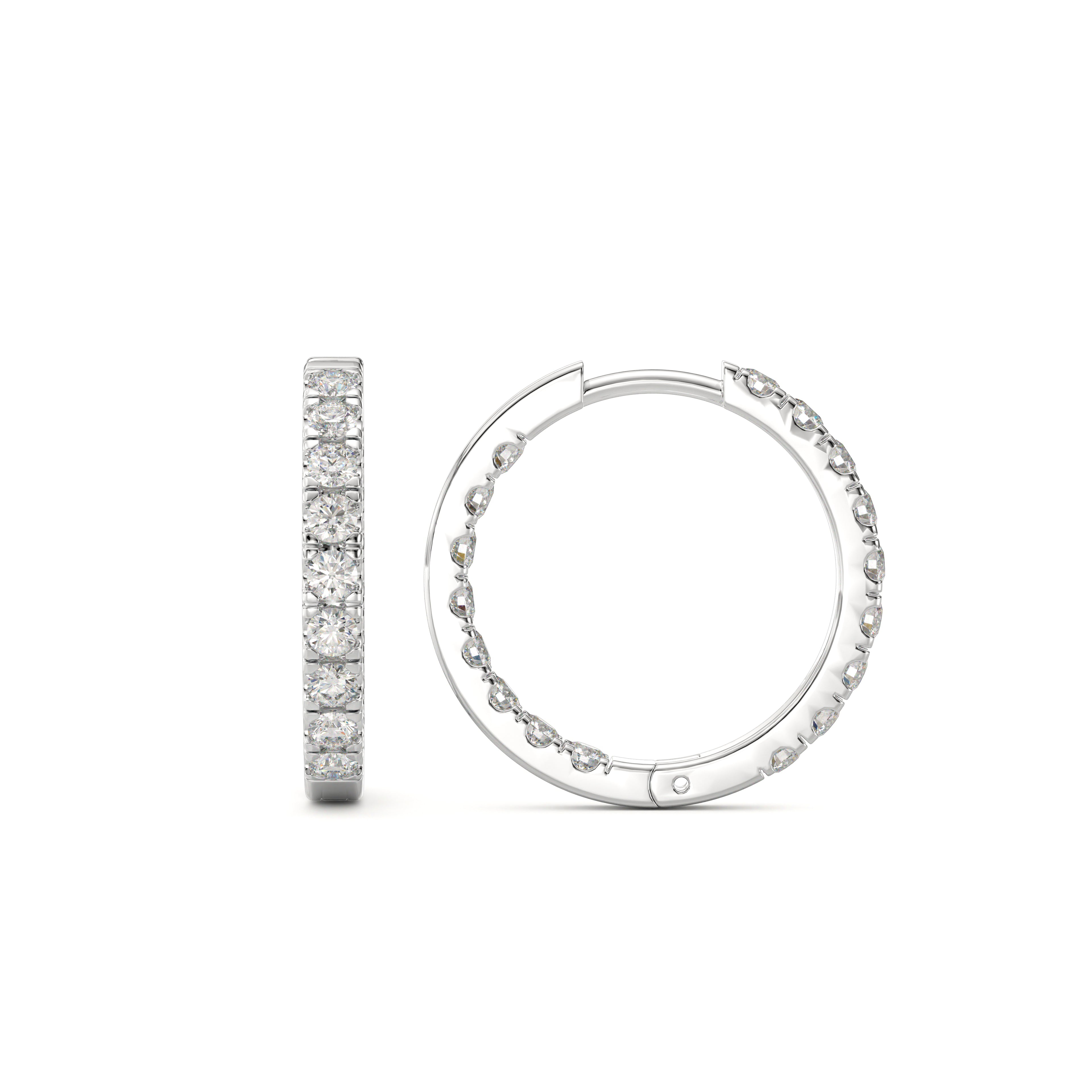 Classic Diamond Hoops Earrings
