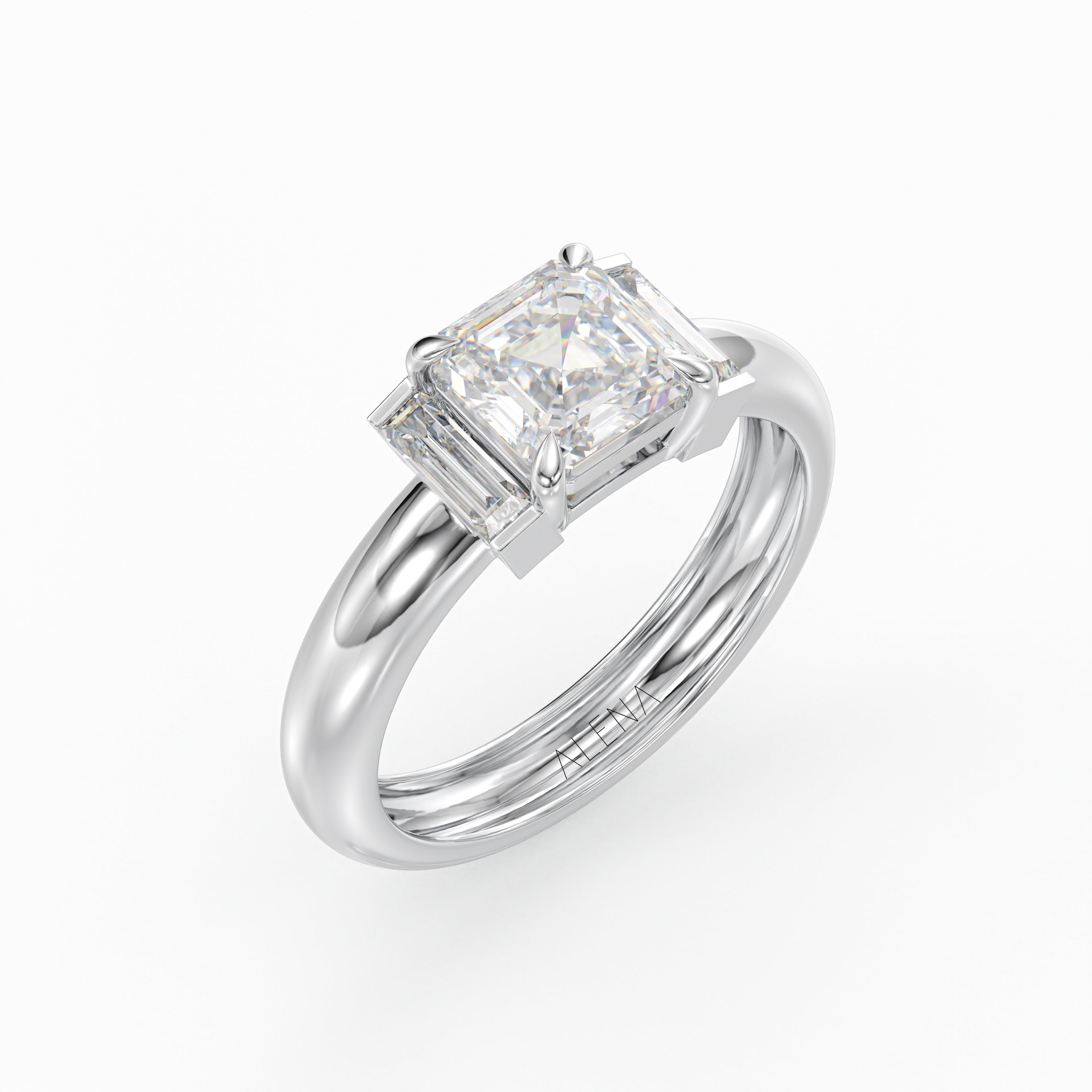 Asher cut & Baguette cut Diamonds Ring