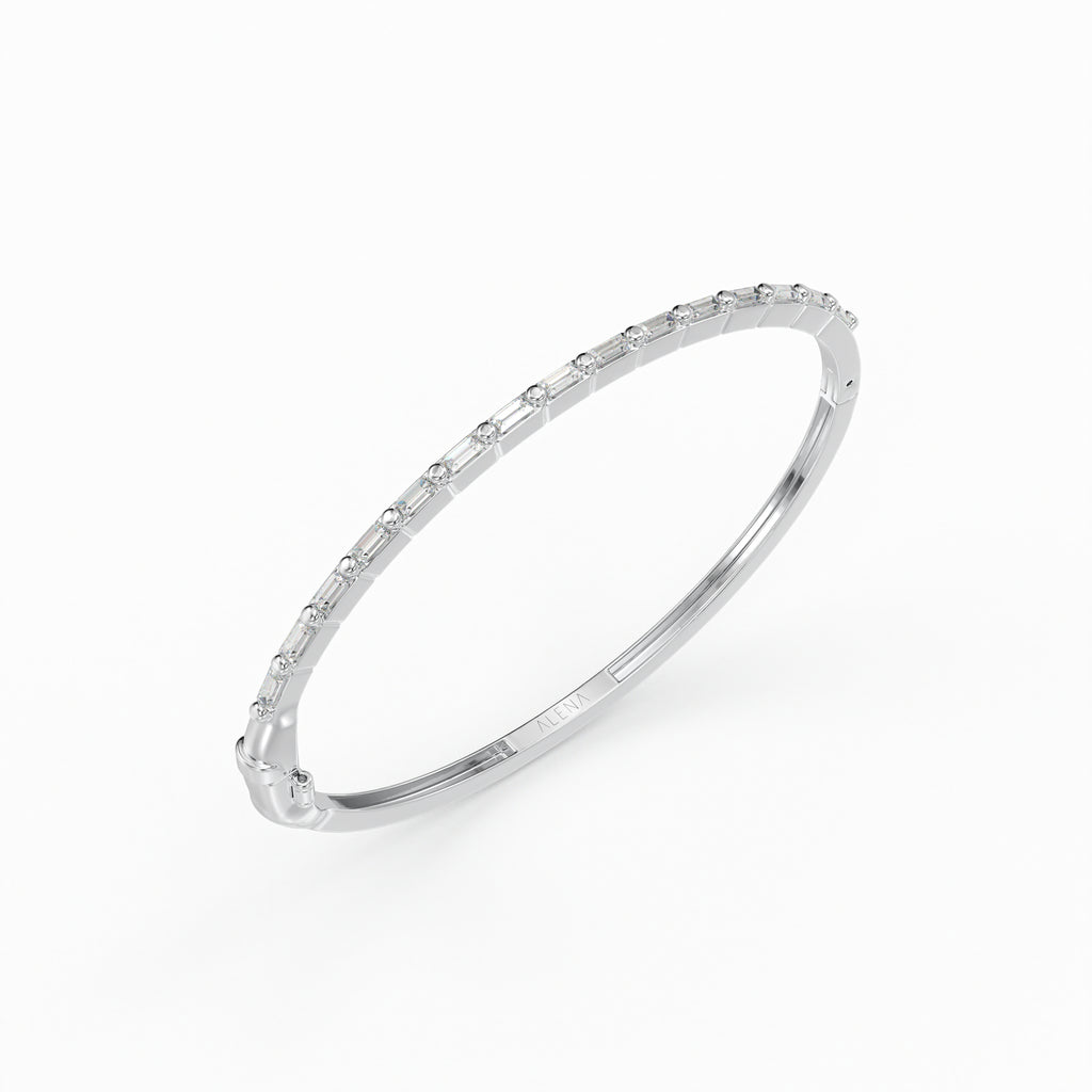 Baguette cut Diamonds Bangel Bracelet