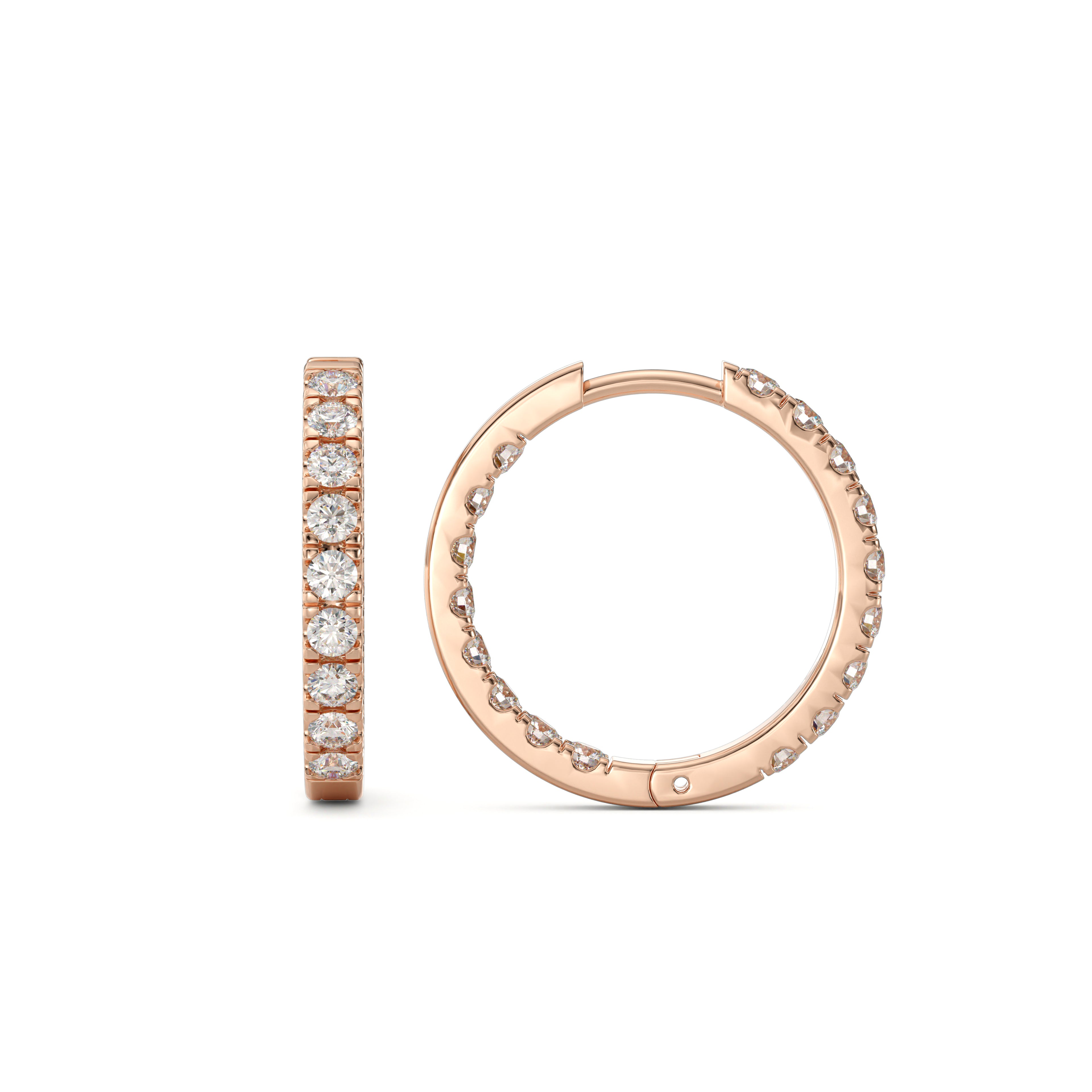 Classic Diamond Hoops Earrings