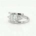 Princess-Cut Diamond Ring with Trillion