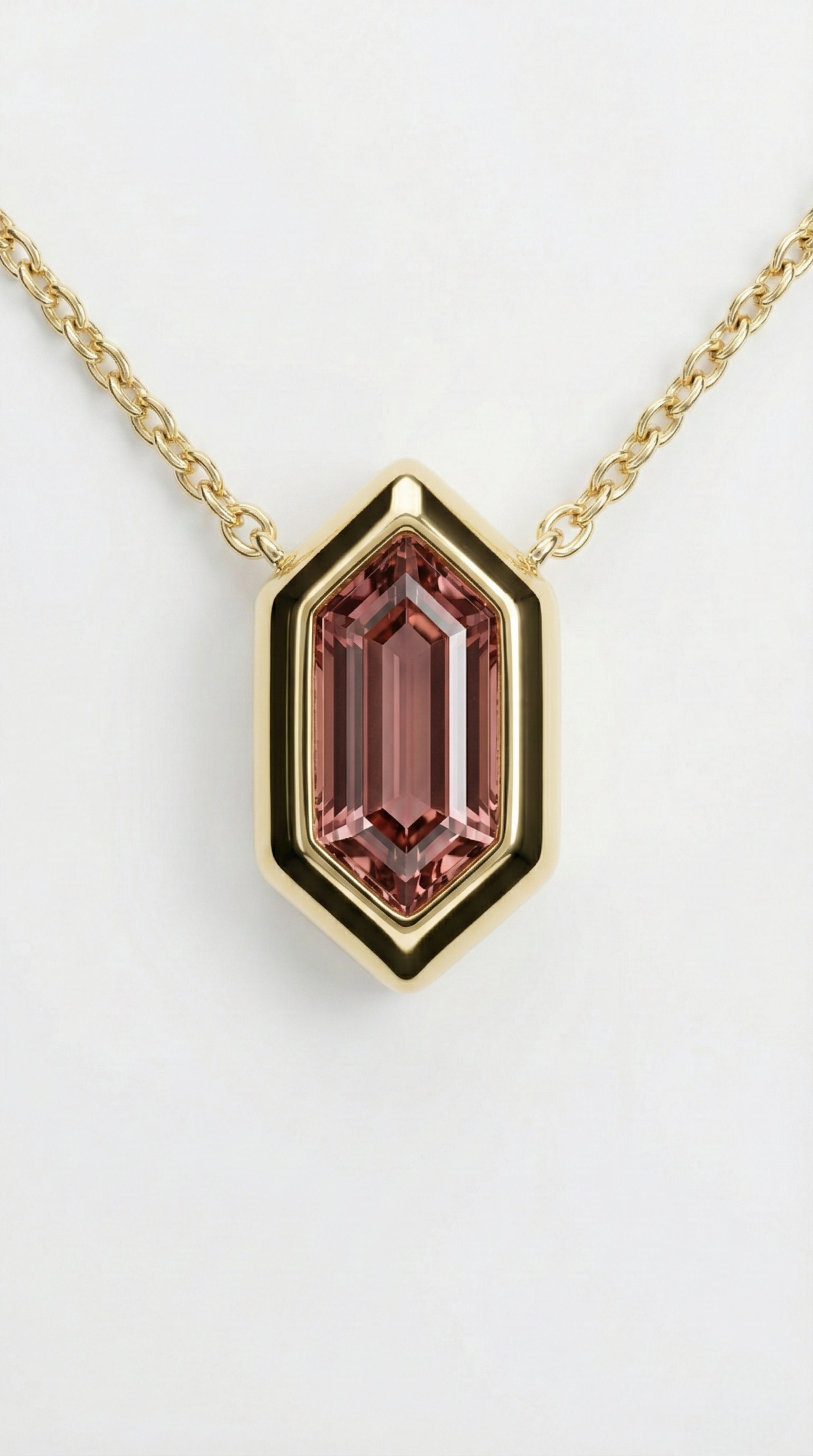 Hexagon-Cut Tourmaline Bezel Pendant