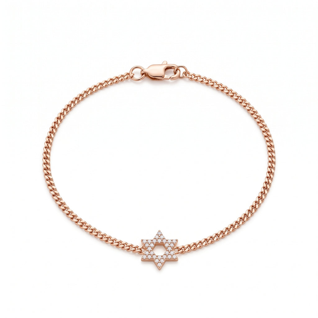 Diamond Star of David Bracelet