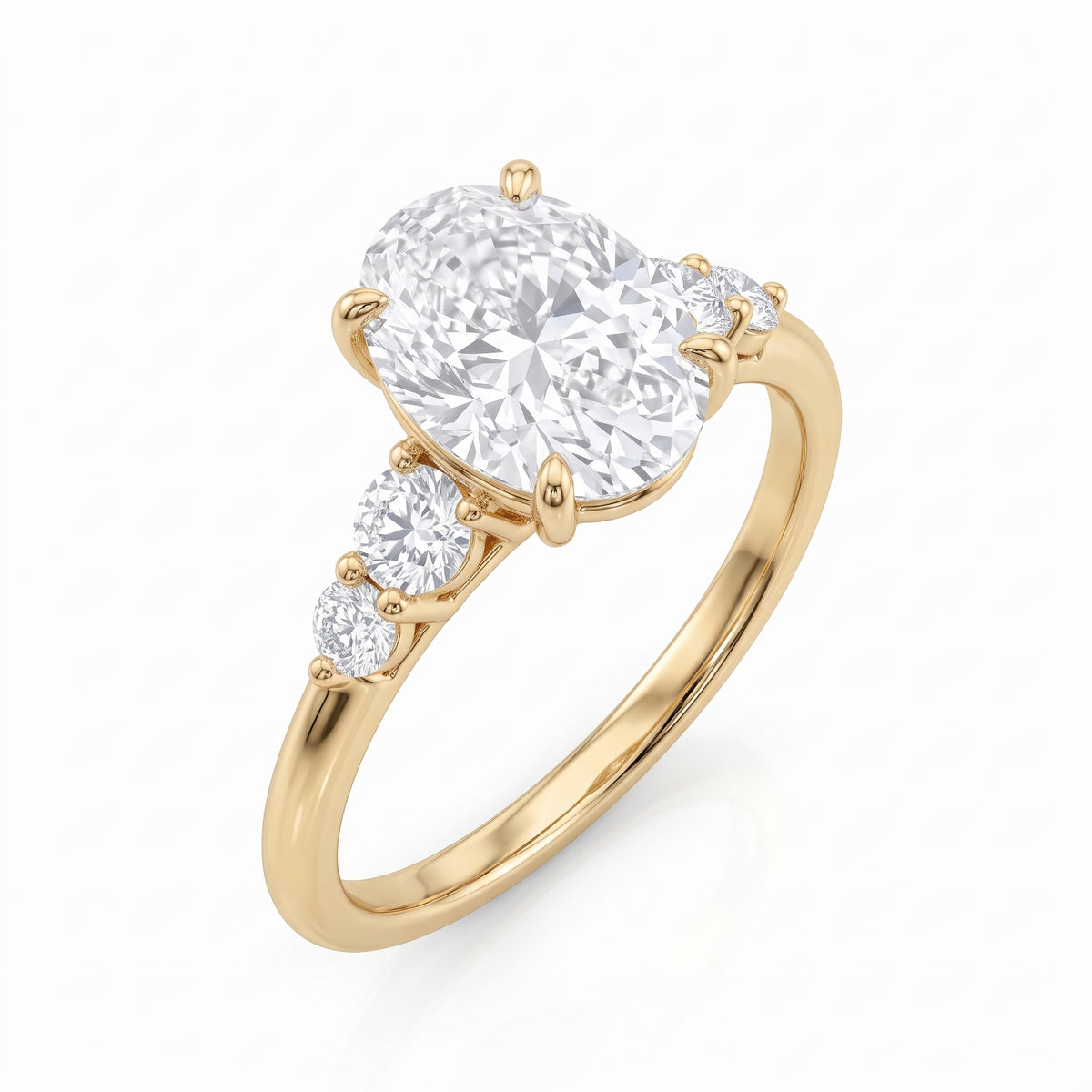 Oval & Graduated Diamonds Ring