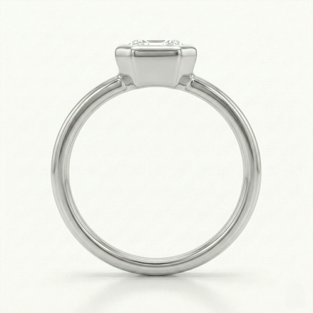 Emerald Cut Bezel Ring