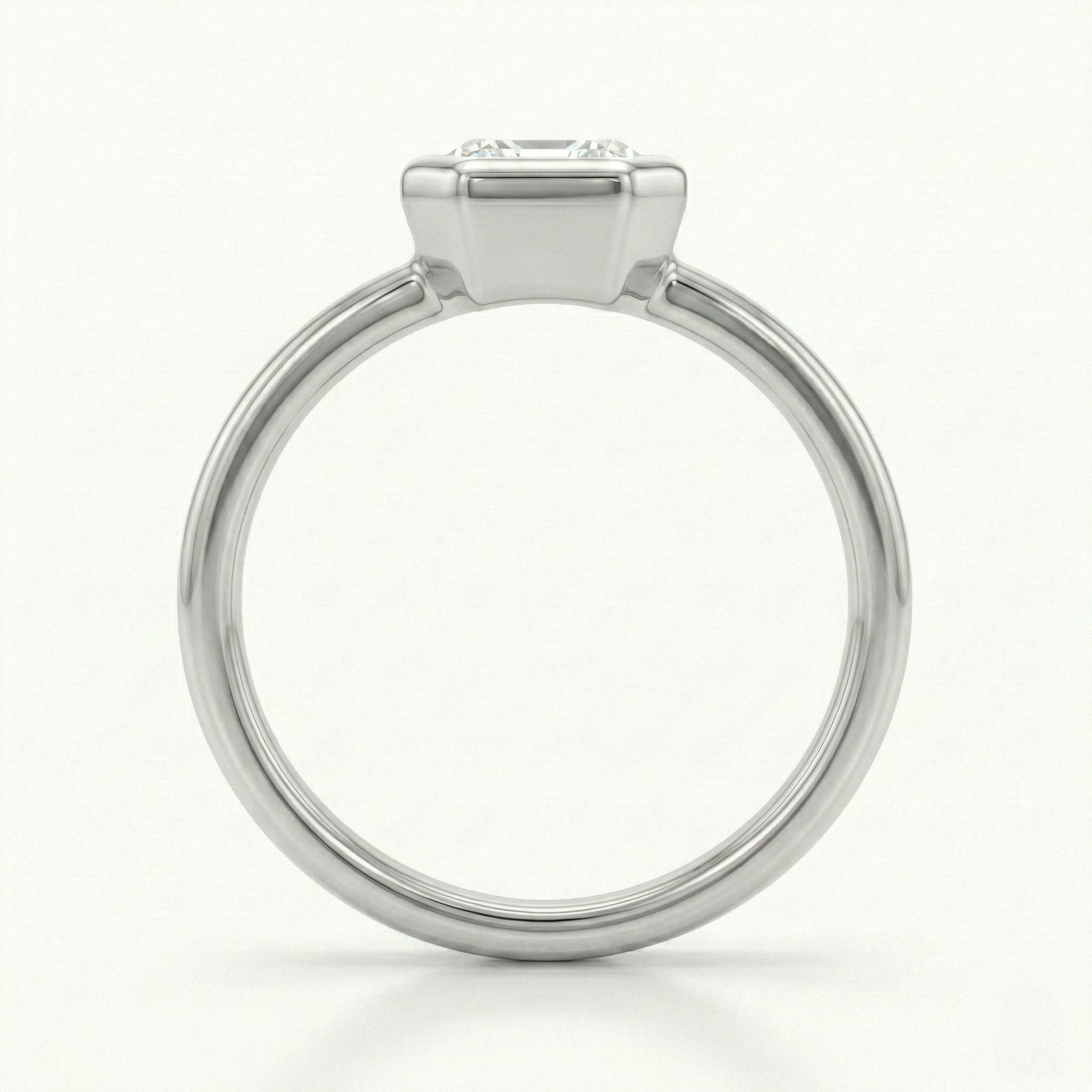 Emerald Cut Bezel Ring