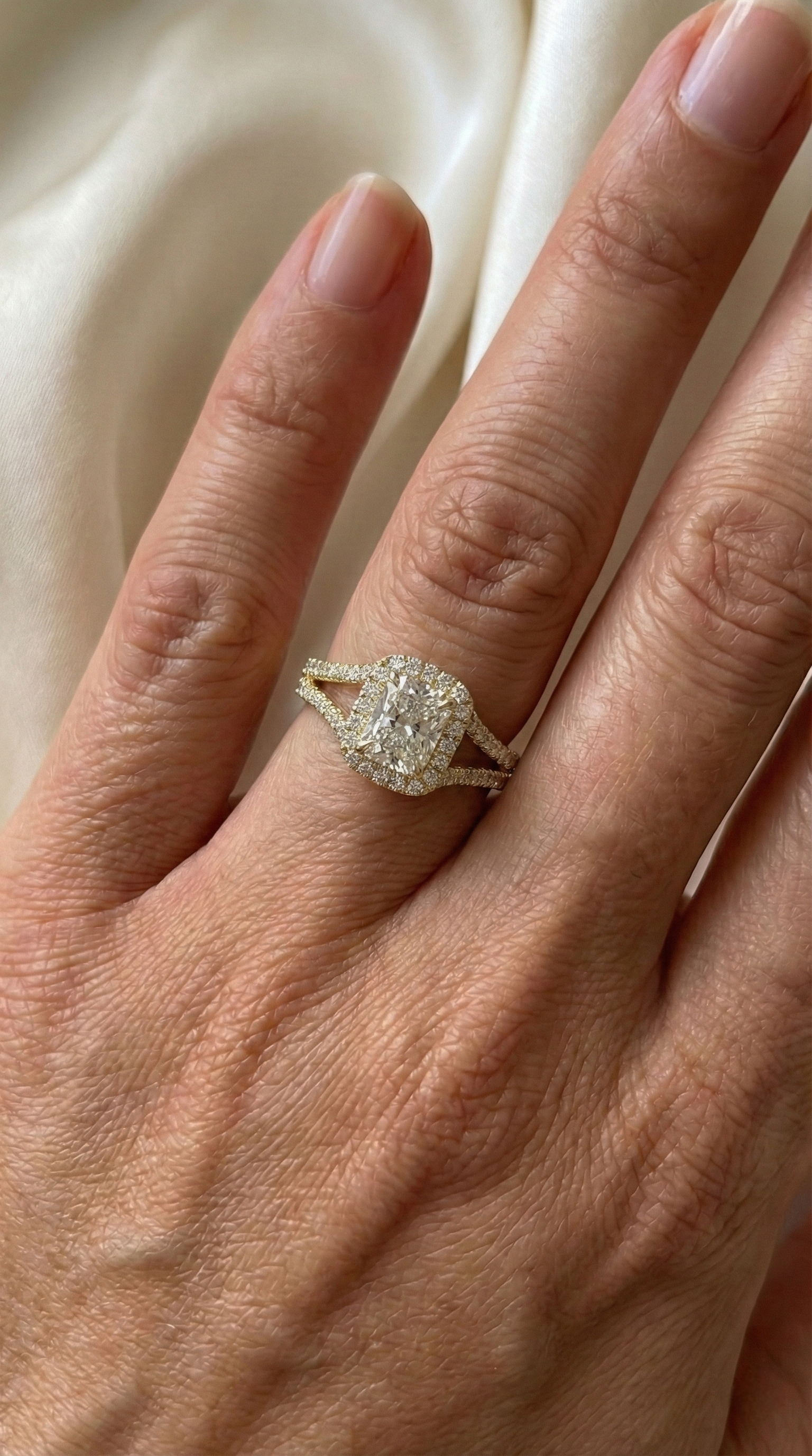 Radiant Halo Split Shank Ring