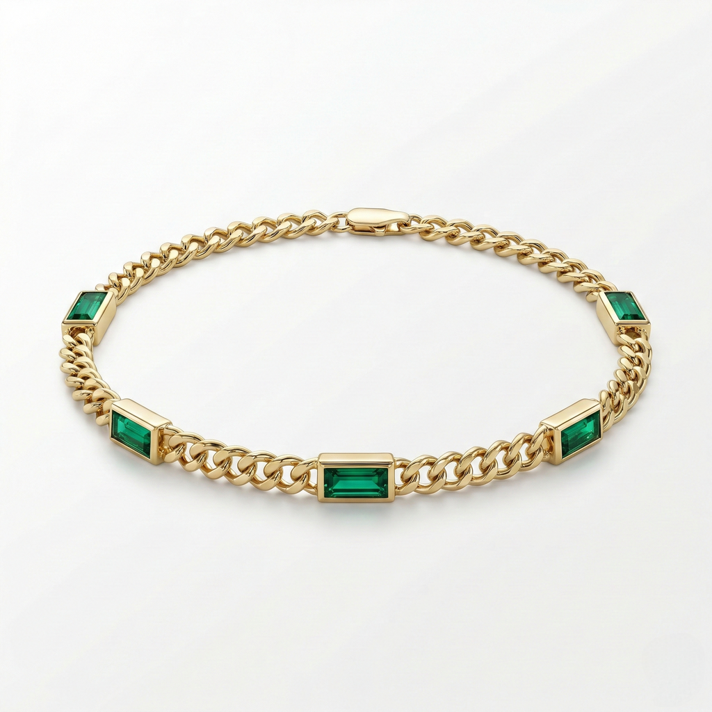 Emerald Baguette Bracelet