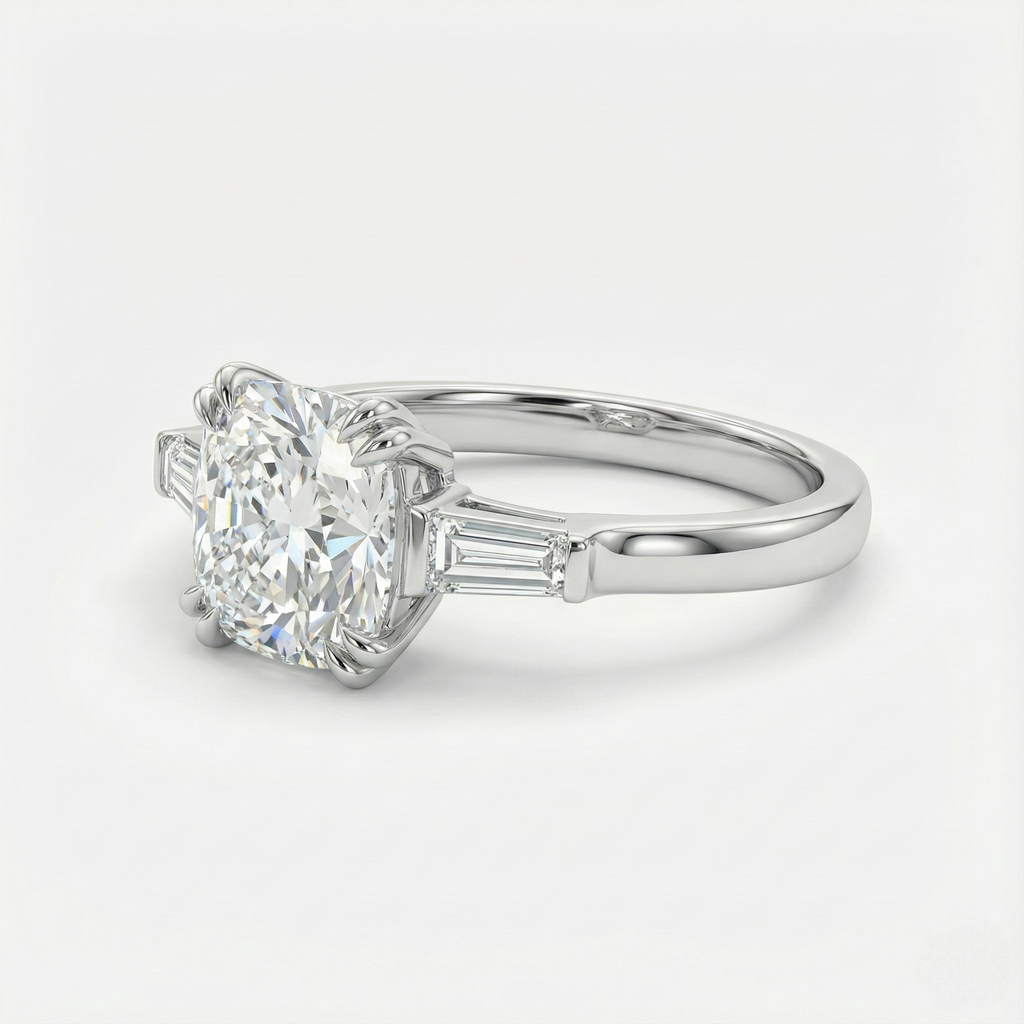 Cushion & Tapered Baguette Ring
