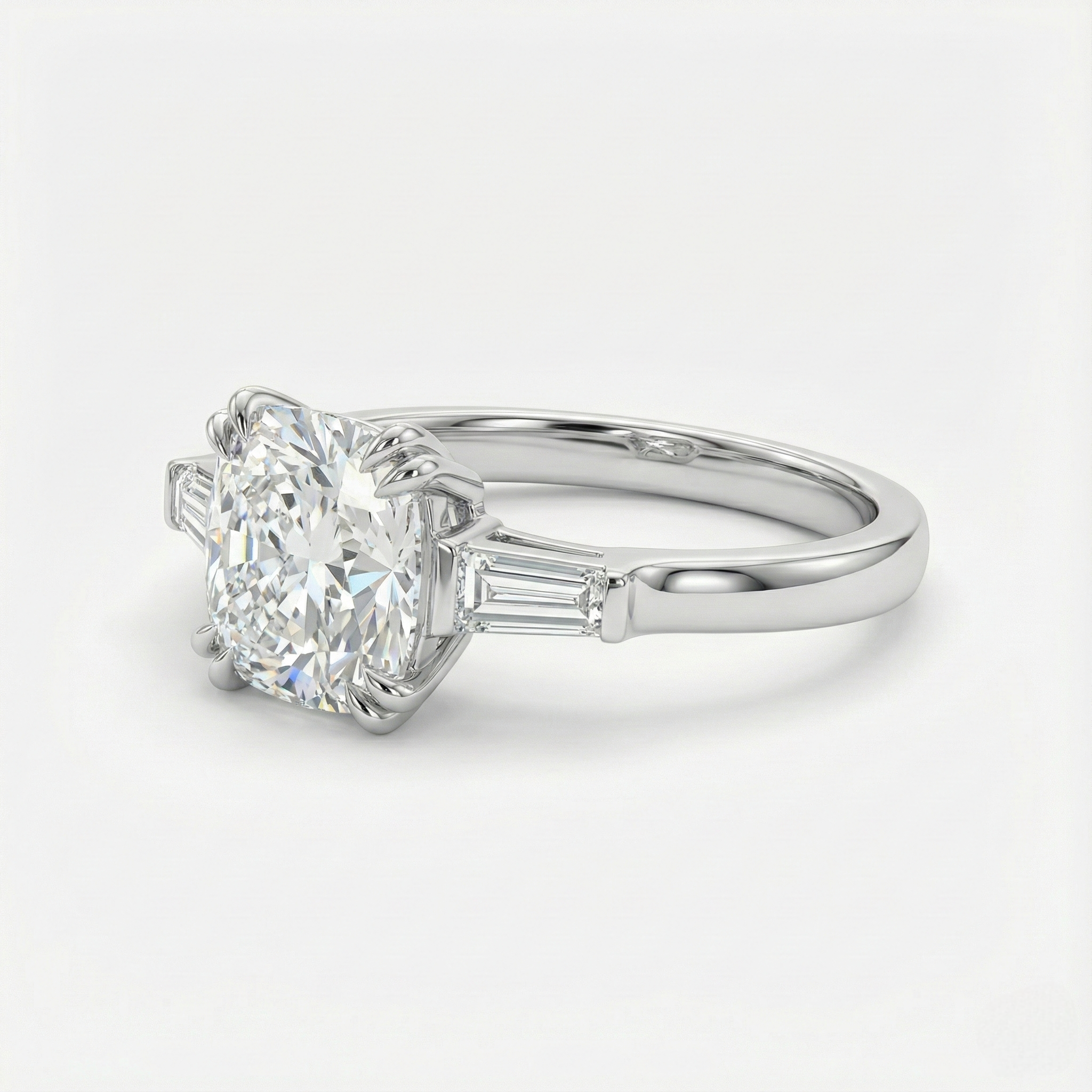 Cushion & Tapered Baguette Ring