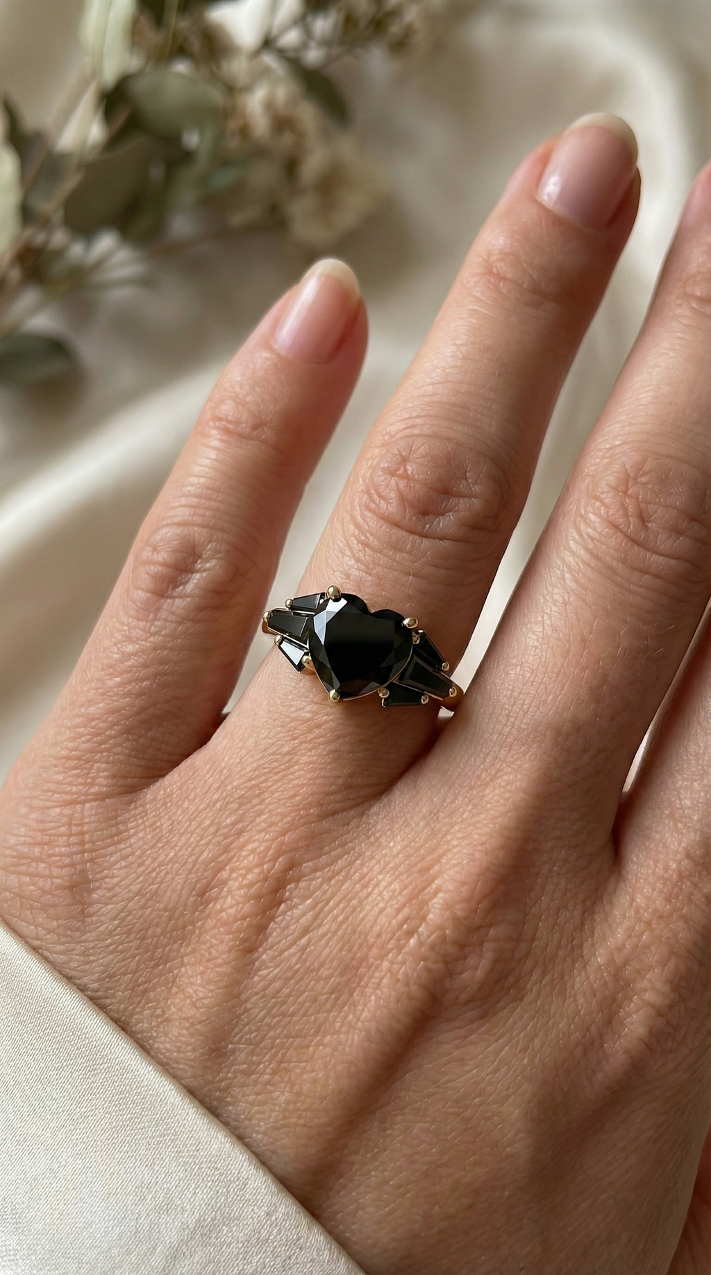 Black Heart Statement Diamond Ring