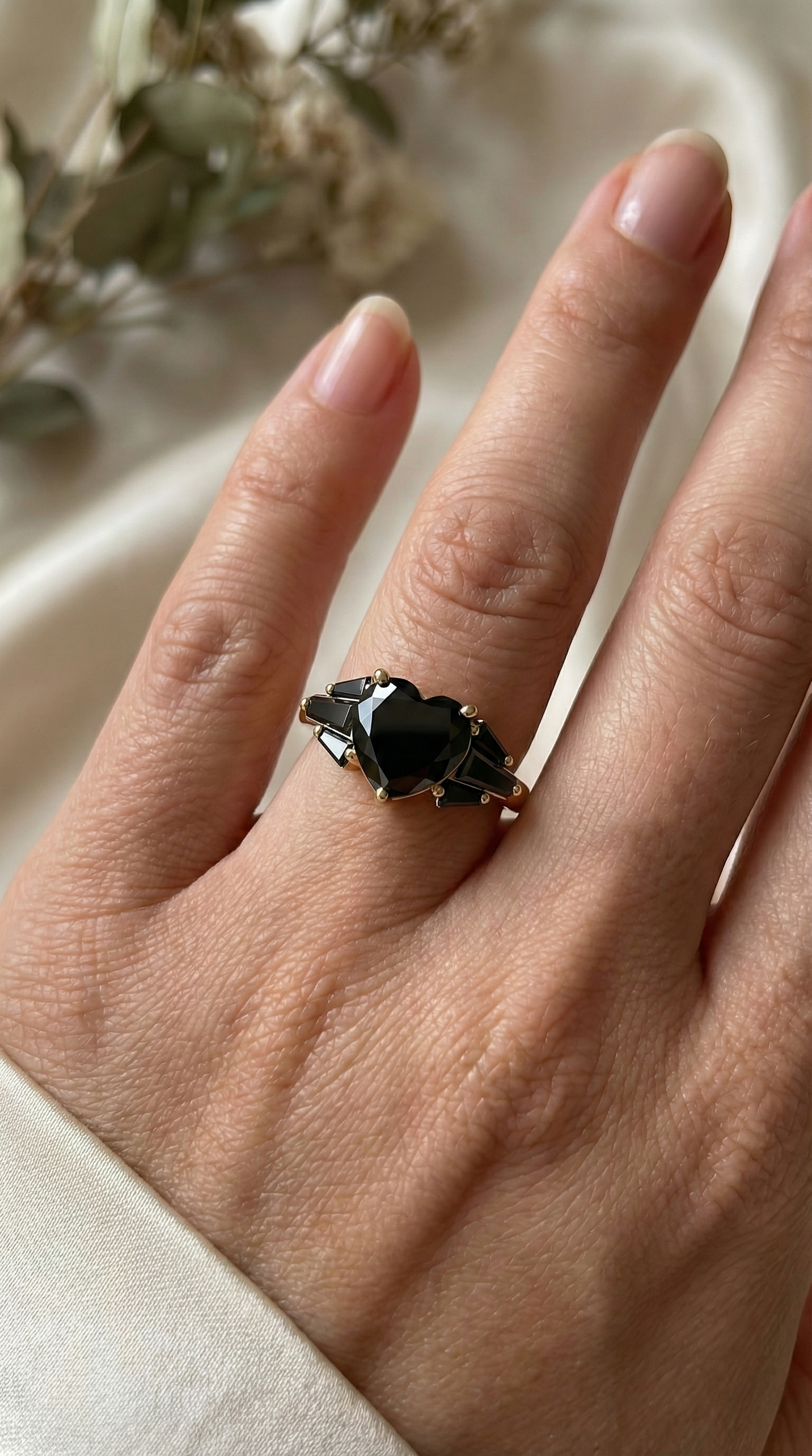 Black Heart Statement Diamond Ring