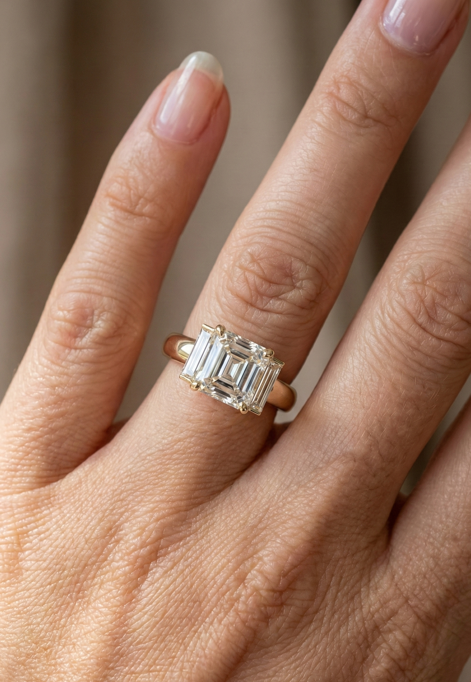 Asher cut & Baguette cut Diamonds Ring