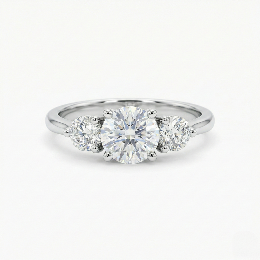 Three Stone Round Diamond Ring