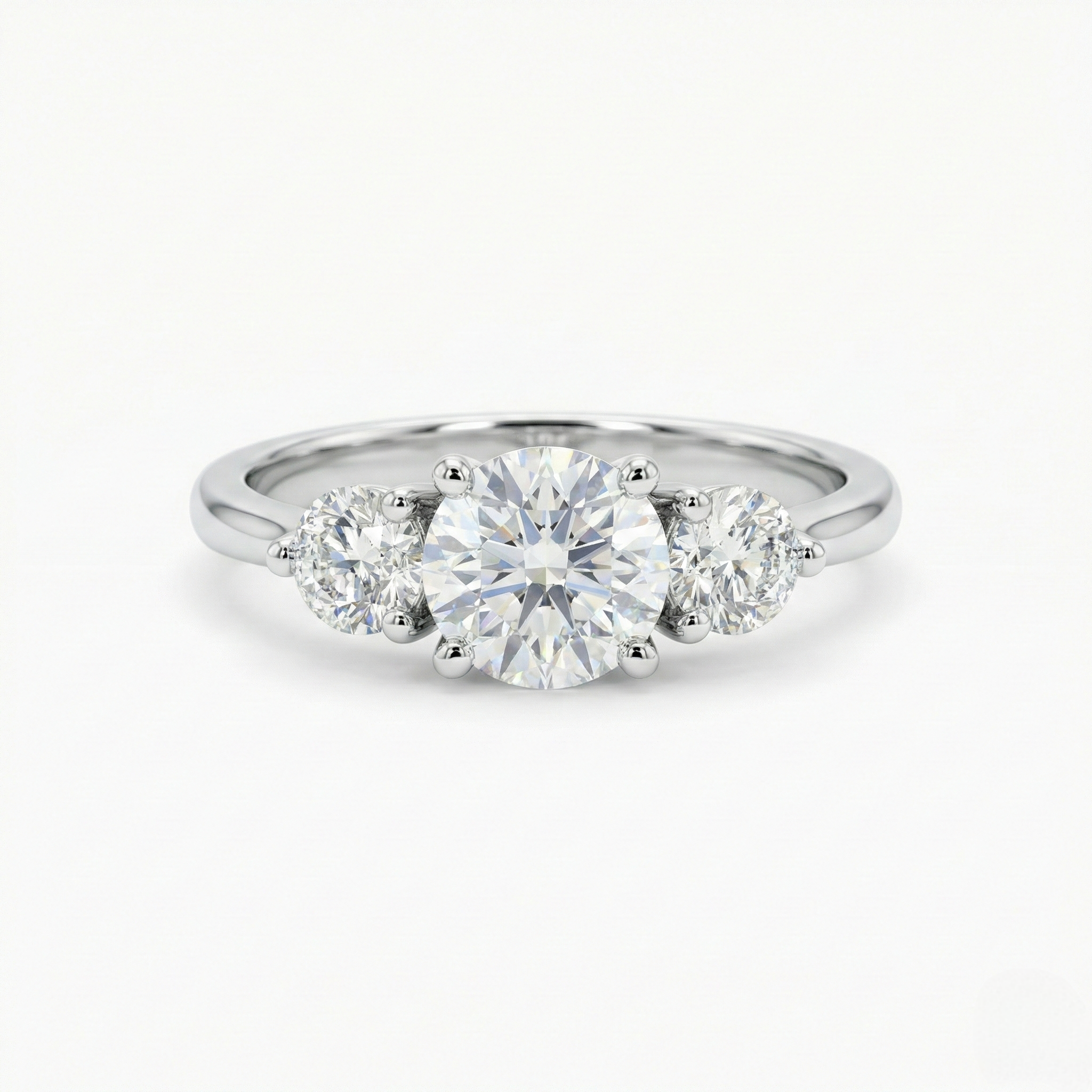 Three Stone Round Diamond Ring