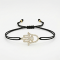 Big Hamsa Diamonds String Bracelet