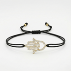 Big Hamsa Diamonds String Bracelet