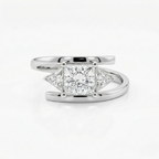 Princess-Cut Diamond Ring with Trillion