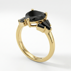 Black Heart Statement Diamond Ring
