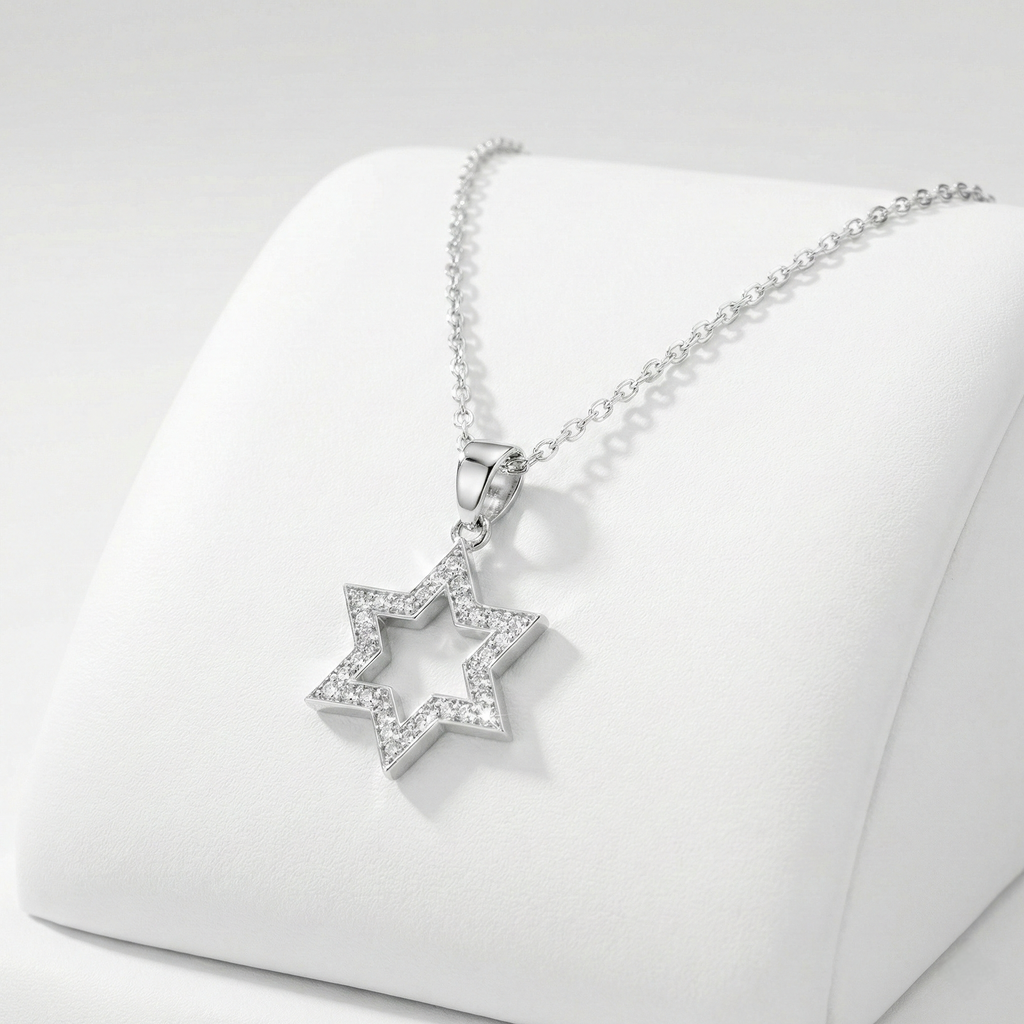 Star Of David Diamonds Necklace