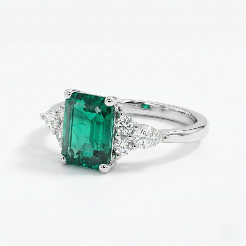 Chatham Emerald & Diamond Ring