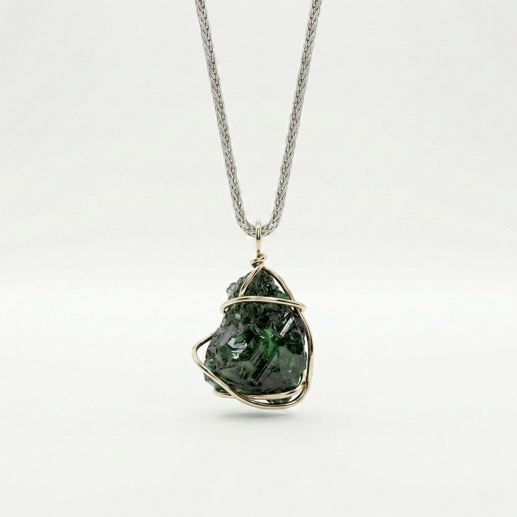 Handcrafted Raw Emerald Pendant