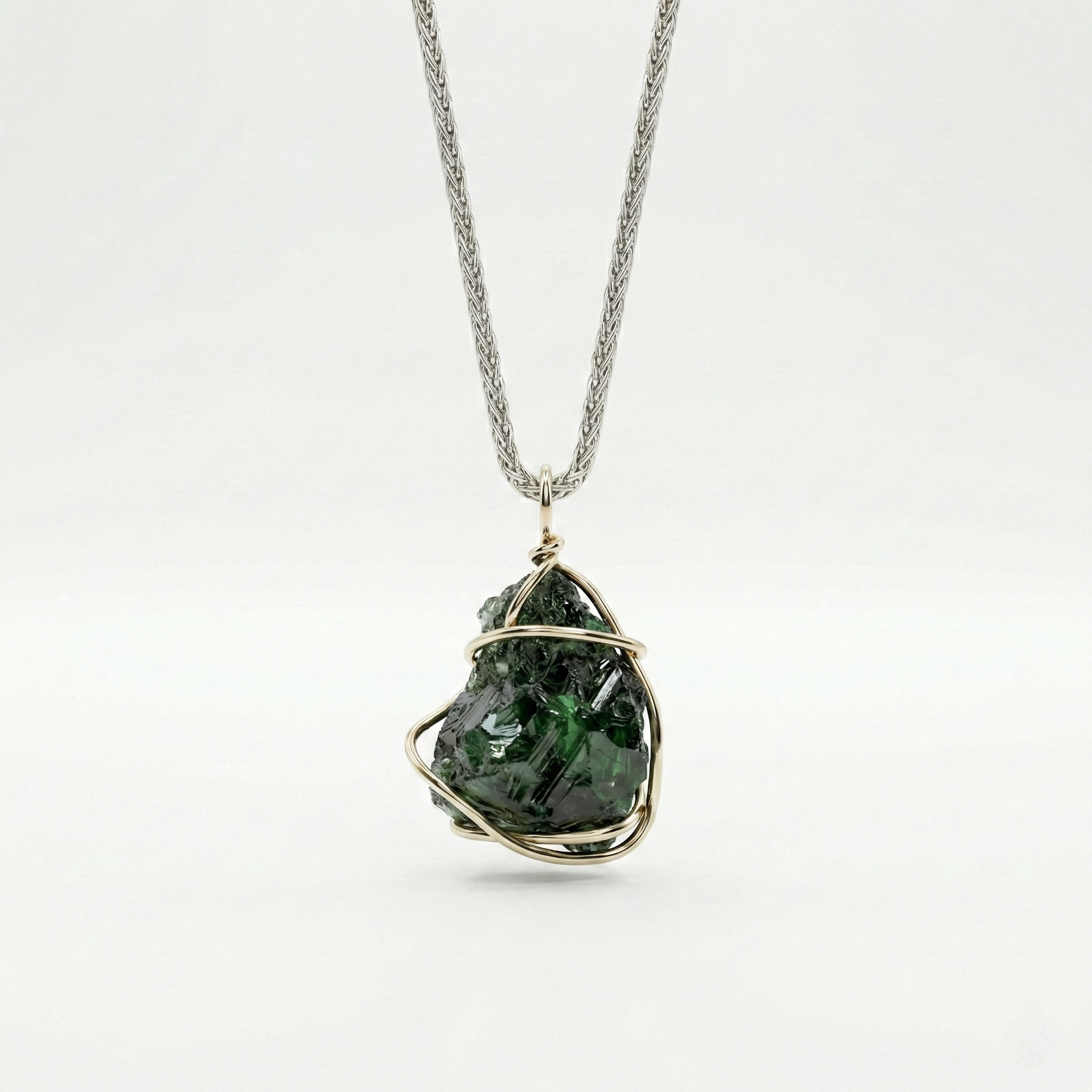 Handcrafted Raw Emerald Pendant