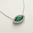 Marquise Emerald Eye Pendant