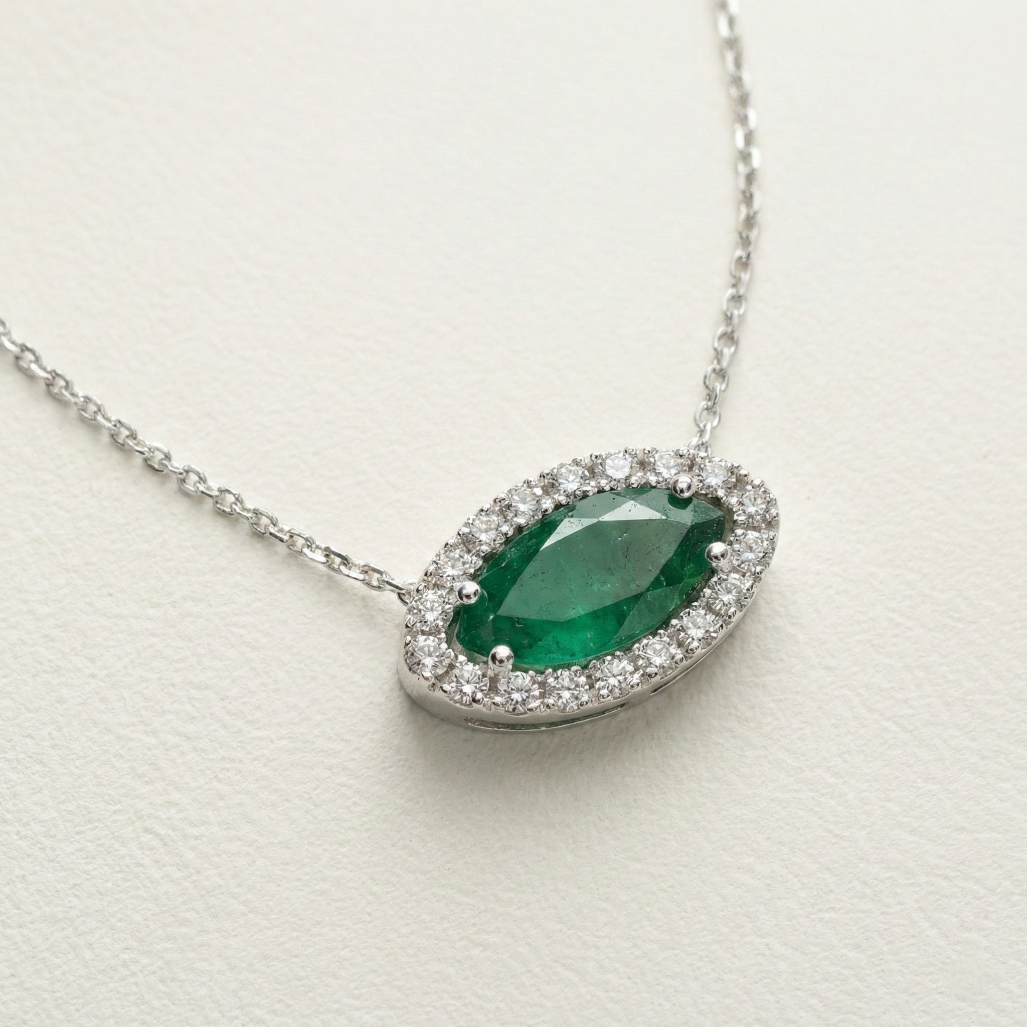 Marquise Emerald Eye Pendant