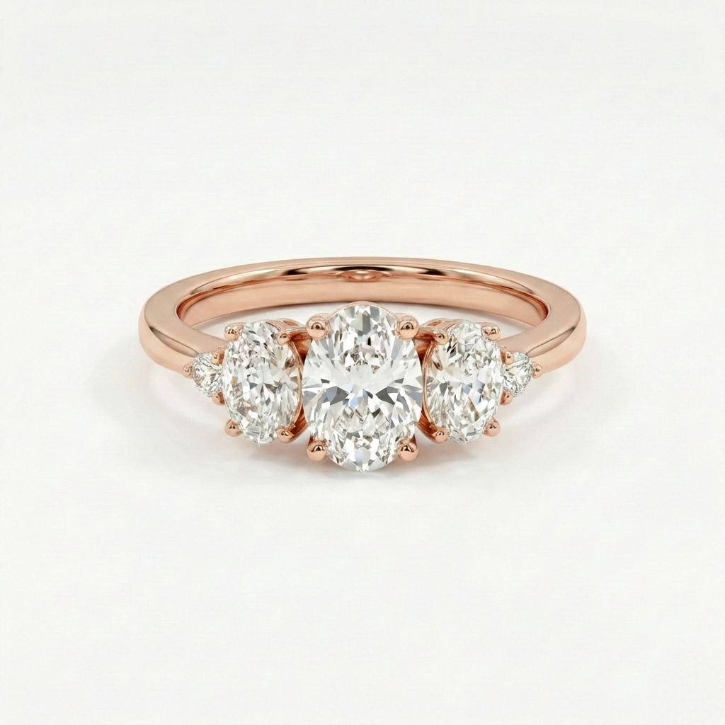 Oval Degrade Diamonds Ring