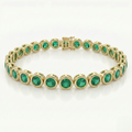 Bezel-Set Emerald Tennis Bracelet