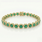 Bezel-Set Emerald Tennis Bracelet
