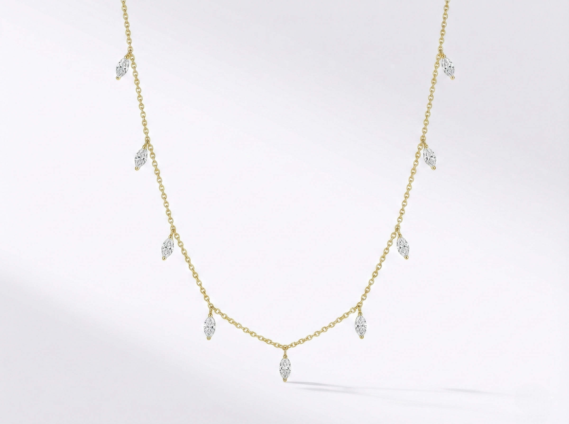 Marquise Diamond Station Necklace