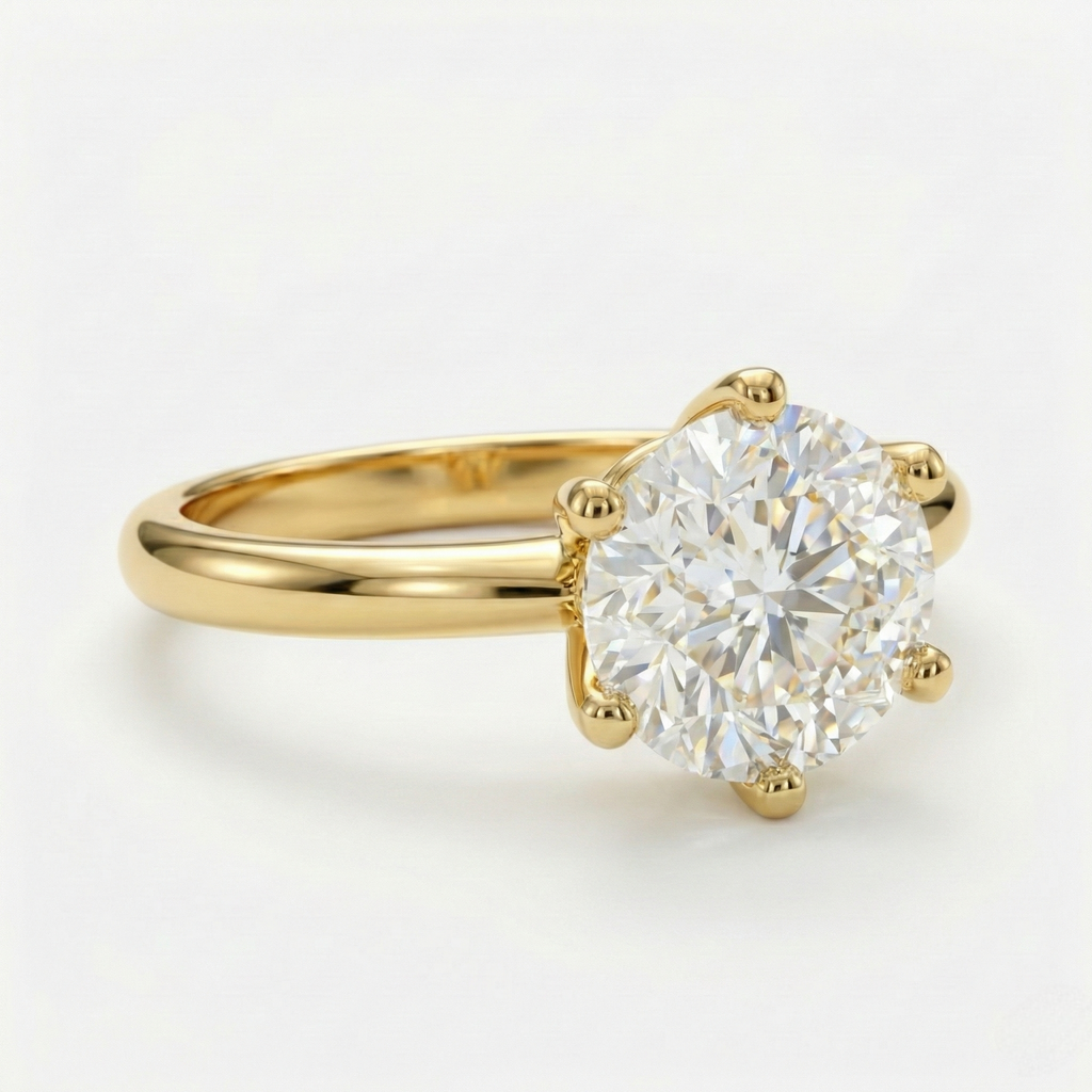 6 Prongs Solitaire Ring