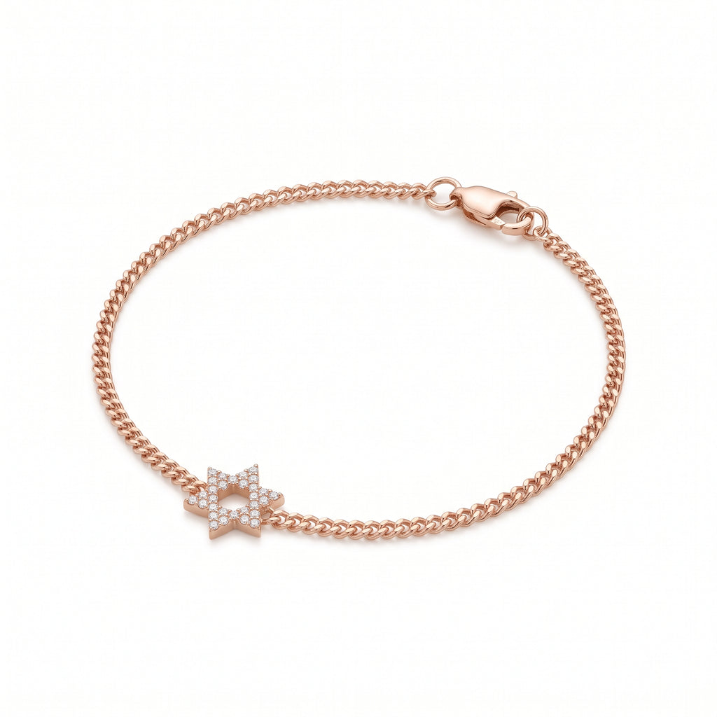 Diamond Star of David Bracelet