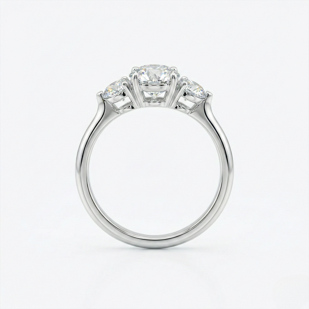 Three Stone Round Diamond Ring