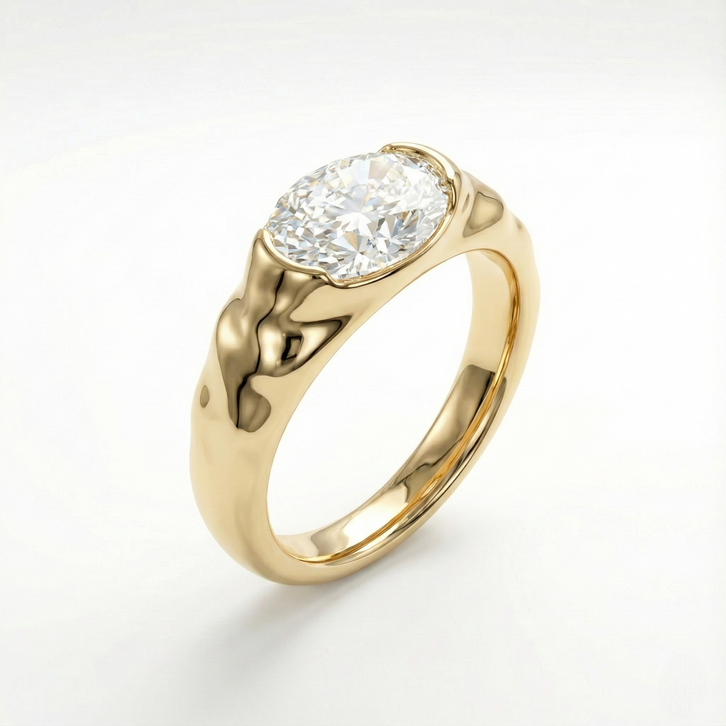 Volcano Oval Diamond Ring