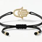 Big Hamsa Diamonds String Bracelet