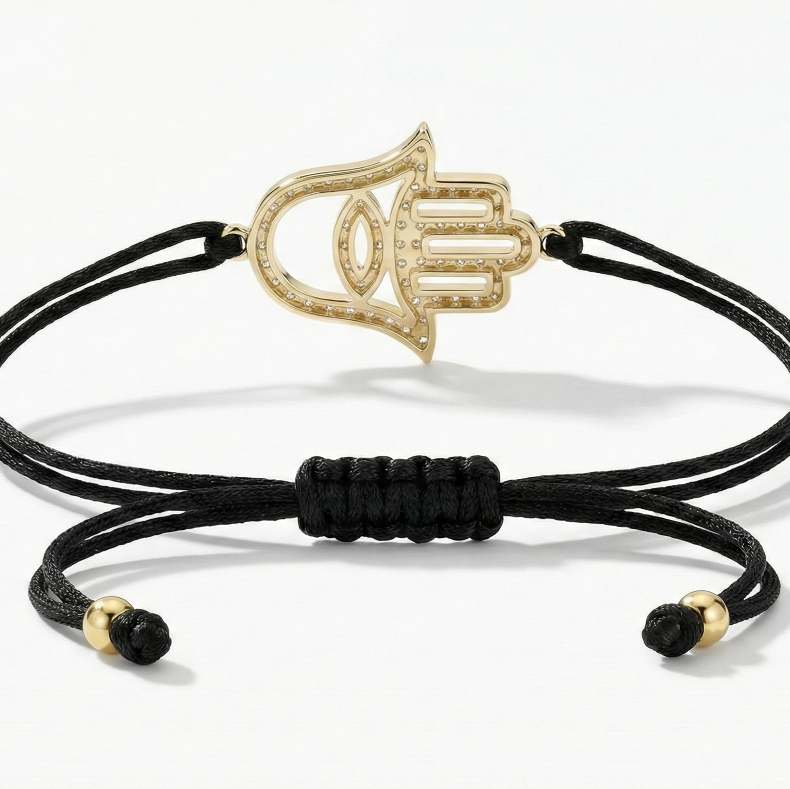 Big Hamsa Diamonds String Bracelet